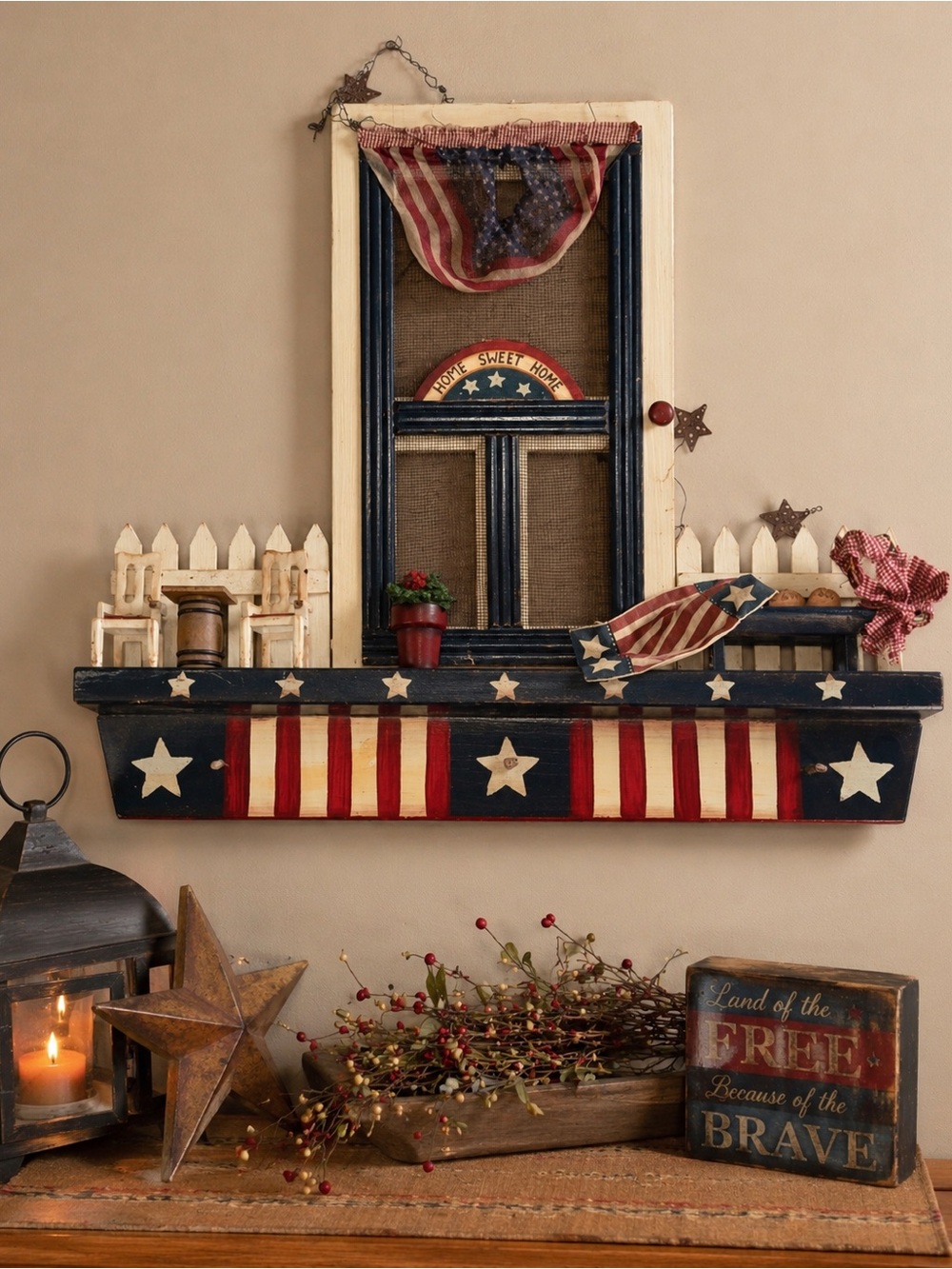 Rustic Americana Window Decor